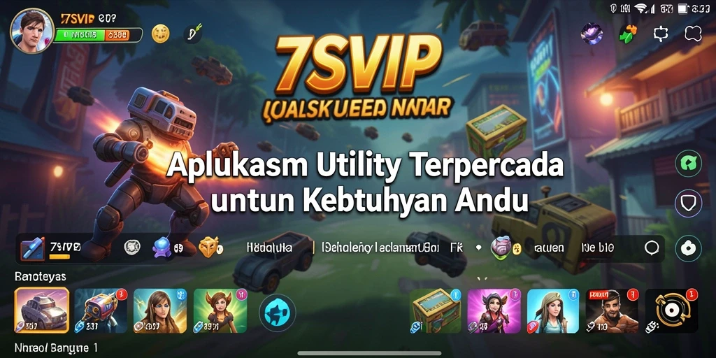 Screenshot utama 7SVIP dengan tampilan antarmuka aplikasi Utility.