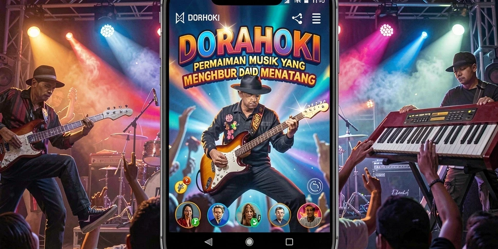 Screenshot gameplay DORAHOKI dengan tampilan musik yang menarik.