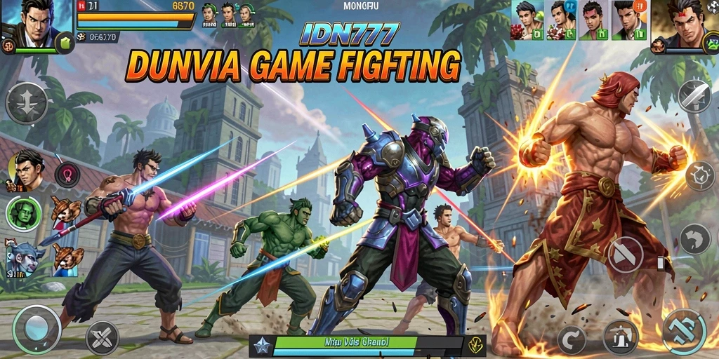 Gameplay pertarungan seru di IDN777 dengan berbagai karakter.