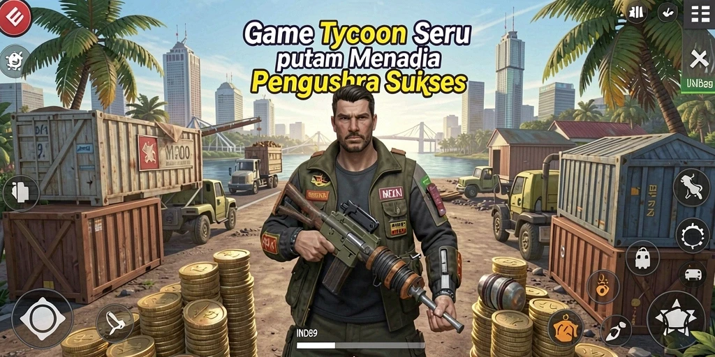 Tampilan gameplay <strong>IND89</strong> menunjukkan pengelolaan bisnis yang menarik dan interaktif.