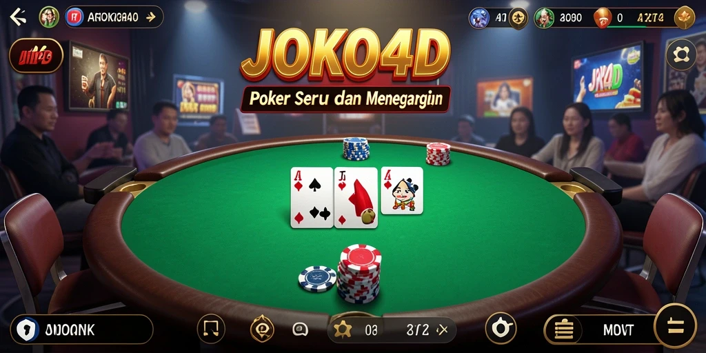 Tampilan gameplay menegangkan dari JOKO4D saat bermain Poker.