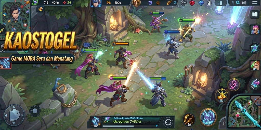 Tampilan gameplay MOBA yang menarik dan kompetitif.
