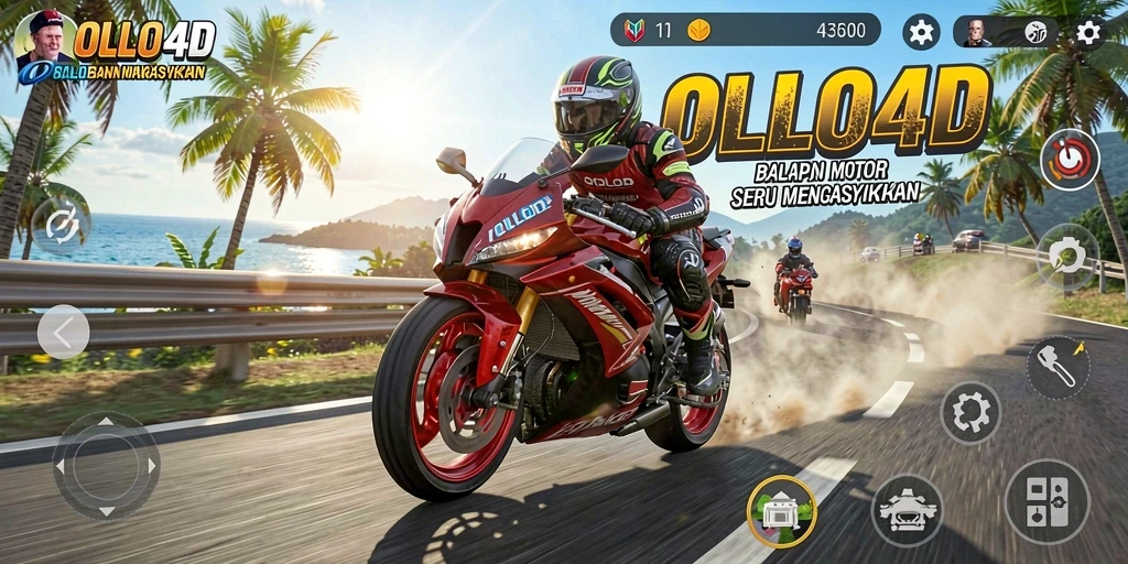 Tampilan aksi balapan mendebarkan di OLLO4D.