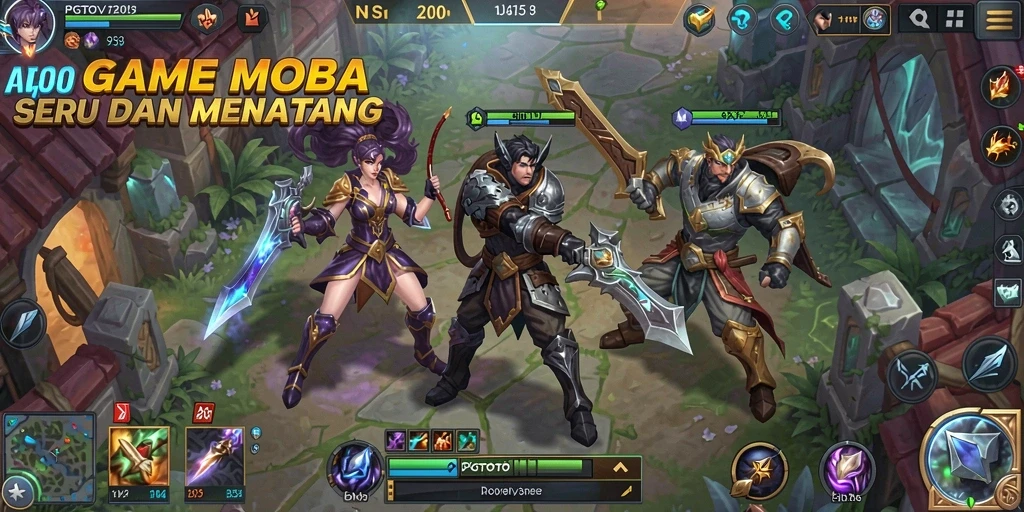 Tangkapan layar PGTOTO menunjukkan laga seru di arena pertempuran MOBA.