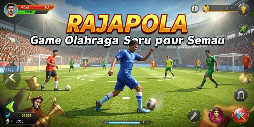 Screenshot gameplay RAJAPOLA menunjukkan aksi olahraga yang mendebarkan.