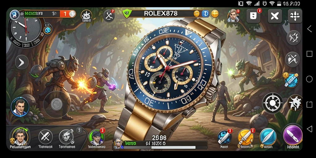 Screenshot gameplay ROLEX878 menampilkan petualangan seru di dunia yang fantastis.