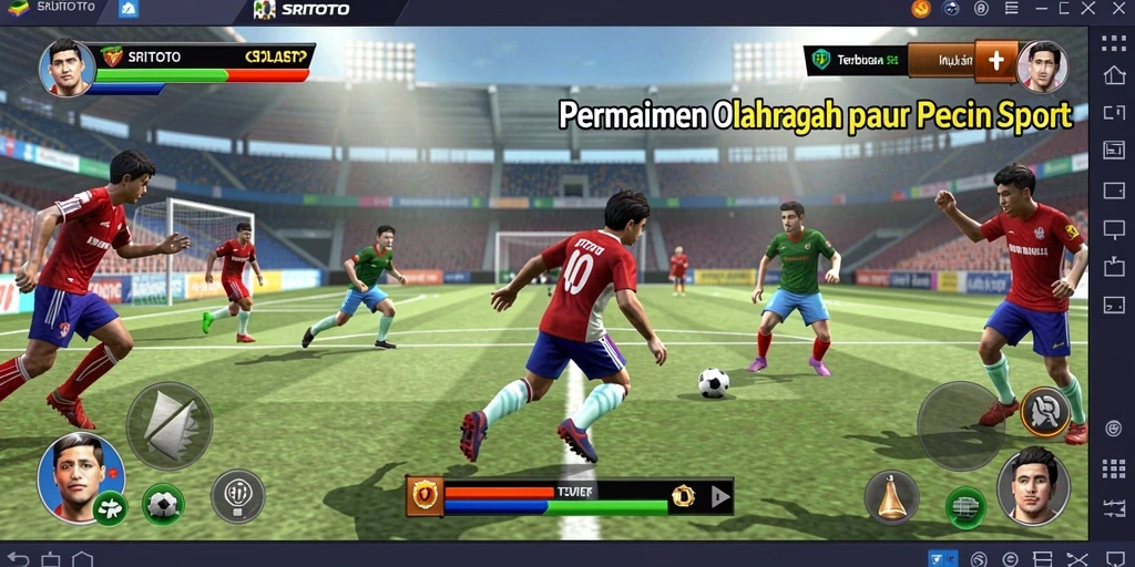 Tangkapan layar gameplay SRITOTO menunjukkan aksi olahraga yang mendebarkan.