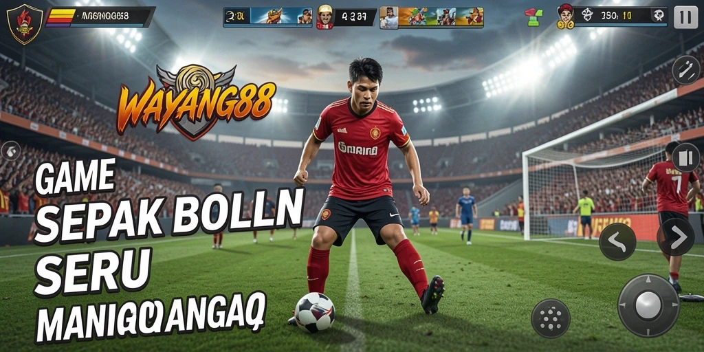 Tampilan grafis menarik dari gameplay sepak bola di WAYANG88.