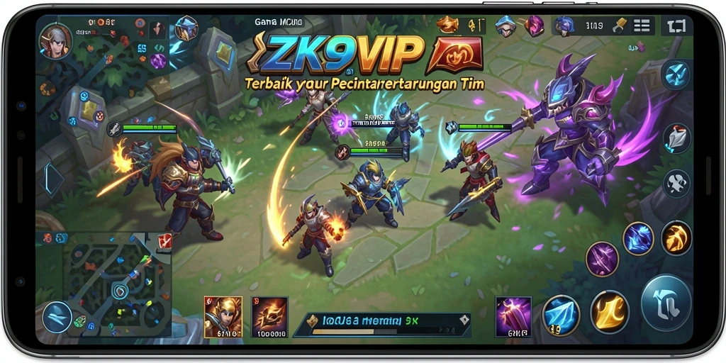 Screenshot tampilan gameplay ZK9VIP dengan pertarungan seru.